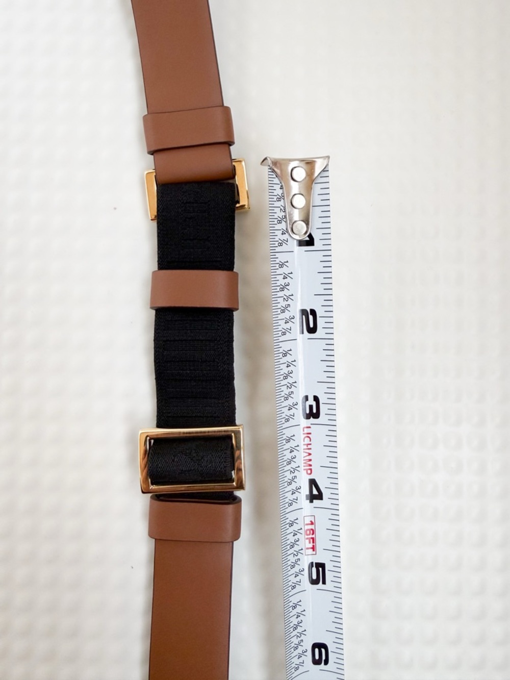 NWT Prada Leather Belt with Enameled Metal Triangle Logo (City Calf) in Cognac - Picture 13 of 14